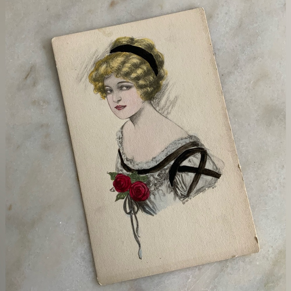 Handpainted Lady Postcard - Picture 3 of 10